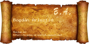 Bogdán Arisztid névjegykártya